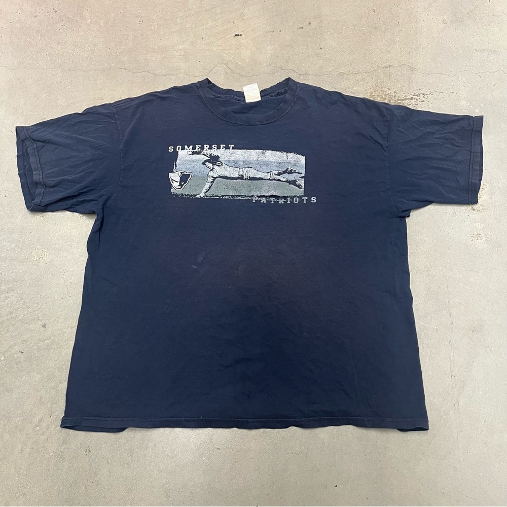 Vintage Somerset Patriots distressed minor league baseball team t shirt size XXL